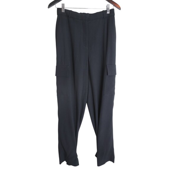 Aritzia Babaton Refined Cargo High-waisted Crepe Black Pants Size 4 - Picture 8 of 8